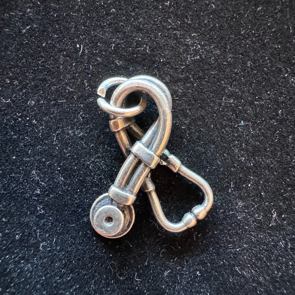 Stethoscope Sterling Silver Charm - Picture 2 of 3